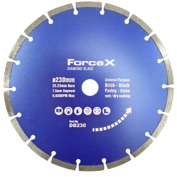 FORCE-X DB230 230MM DIAMOND BLADE-SEGMENTED - Image 3