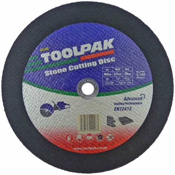 TOOLPAK AC40 12"X1/8X20MM FLAT STONE CUTTING DISC [25] - Image 2