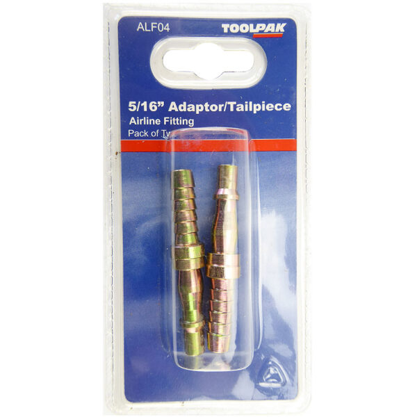 TOOLPAK ALF04 INTEGRAL ADAPTOR /TAILPIECE 5/16" HOSE [X2]