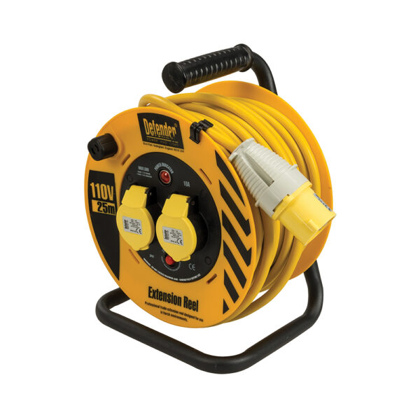 25M Light Industrial Cable Reel - 16A 2 Way 2.5mm 110V - Image 2