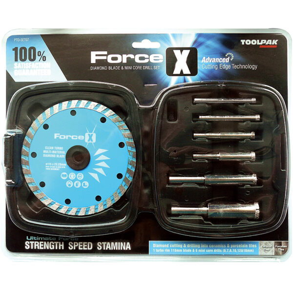 FORCE-X PTD-SET07 PORCELAIN TILE DRILL SET 7PC.