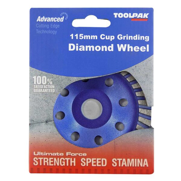 FORCE-X TCW115 TURBO DIAMOND CUP GRINDING WHEEL 115MM