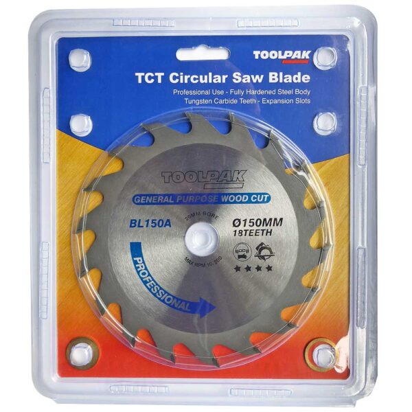 TOOLPAK BL150A TRADESMAN TCT BLADE 150MM X 20MM X 18 TEETH