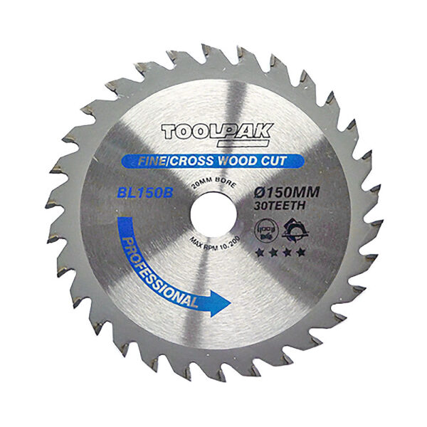 TOOLPAK BL150B TRADESMAN TCT BLADE 150MM X 20MM X 30 TEETH - Image 2