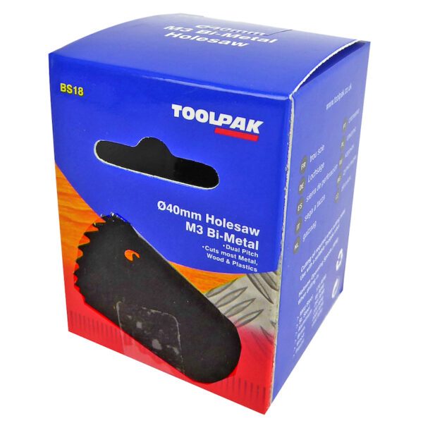 TOOLPAK BS18 HOLESAW 40MM - 1.9/16"