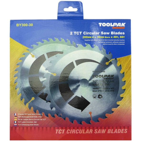 TOOLPAK BY300-30 2PC TCT SAW BLADE SET 300MM X 30MM BORE