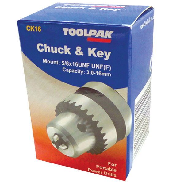 TOOLPAK CK16 16MM/5/8" X 5/8"UNF KEYED CHUCK