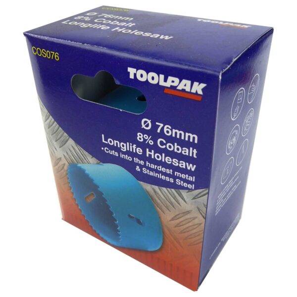 TOOLPAK COS076 HEAVY DUTY M42 BI-METAL HOLESAW 76MM