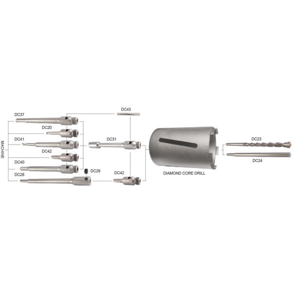 FORCE-X DC42 ADAPTOR 89MM LONG HEX SHANK-1/2BSP(M) - Image 3