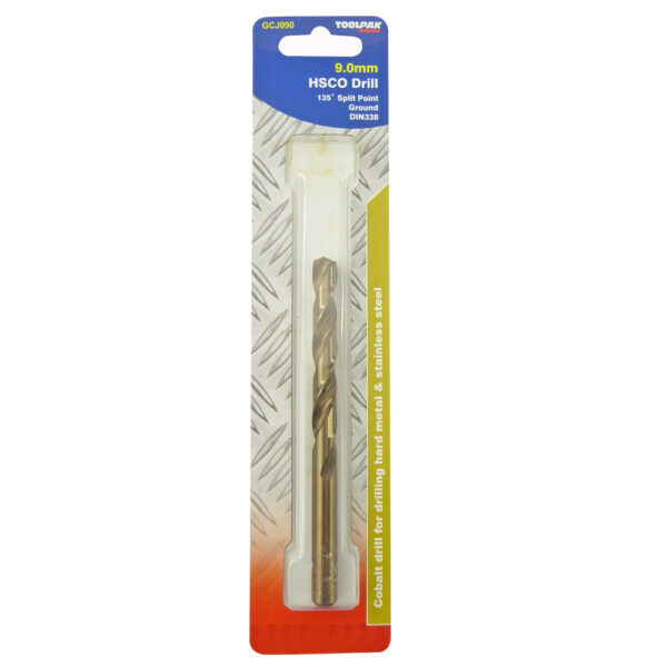 TOOLPAK GCJ090 COBALT GROUND JOBBER DRILL 9.0MM