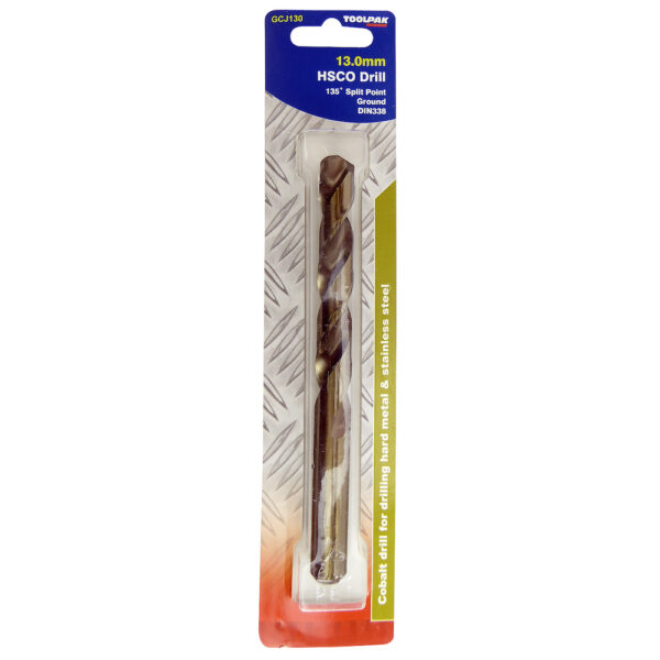 TOOLPAK GCJ130 COBALT GROUND JOBBER DRILL 13.0MM