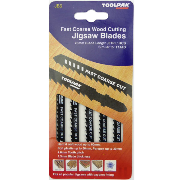 TOOLPAK JB06 JIGSAW BLADES [X5]