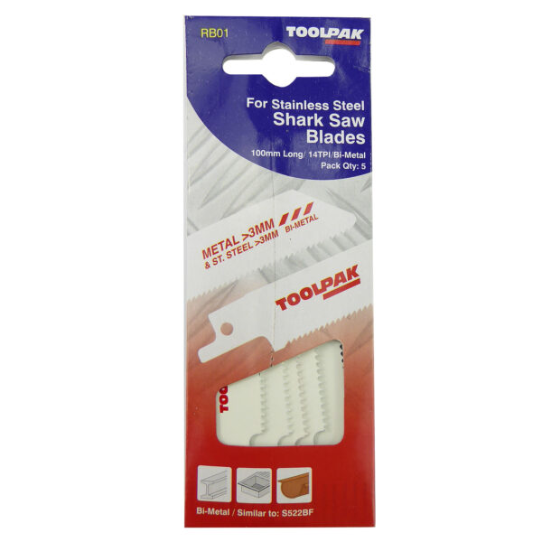 TOOLPAK RB01 RECIPRO BLADES [X5]