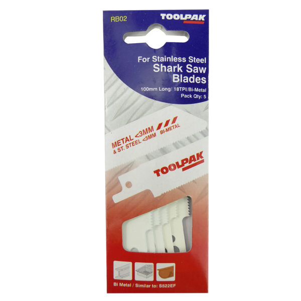 TOOLPAK RB02 RECIPRO BLADES [X5]