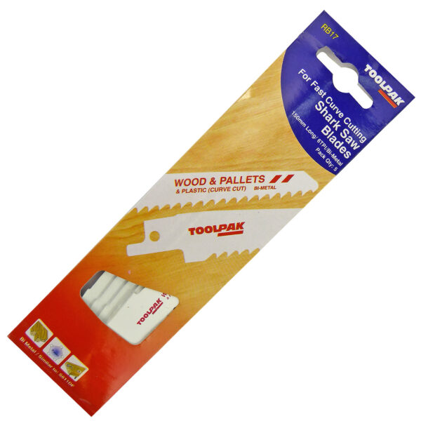 TOOLPAK RB17 RECIPRO BLADES [X5]