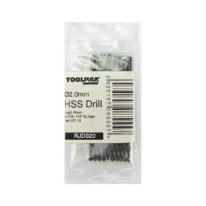 TOOLPAK RJD020 HSS ROLL FORGED JOBBER DRILL 2.0MM [X10]