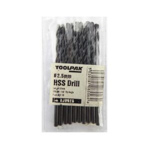 TOOLPAK RJD025 HSS ROLL FORGED JOBBER DRILL 2.5MM [X10]