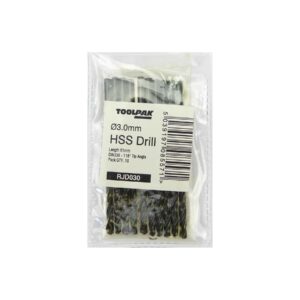 TOOLPAK RJD030 HSS ROLL FORGED JOBBER DRILL 3.0MM [X10]