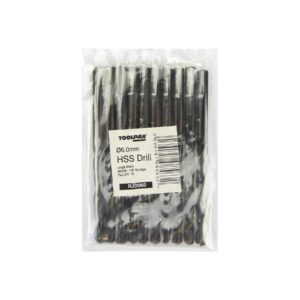 TOOLPAK RJD060 HSS ROLL FORGED JOBBER DRILL 6.0MM [X10]