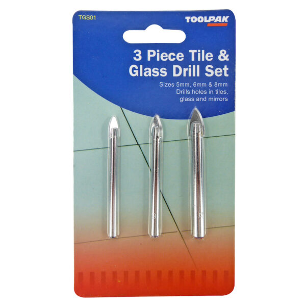 TOOLPAK TGS01 TILE/GLASS DRILL SET [5MM,6MM,8MM]