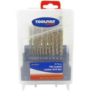 TOOLPAK TIN-SET19 TiN COATED JOBBER DRILL SET [19PC]